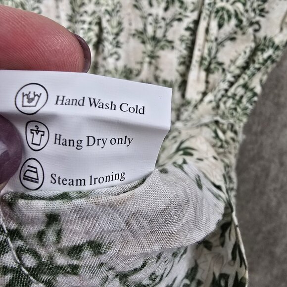 Womens 2XL Green & White Floral Maxi Dress  Cotton & Rayon Blend - Picture 5 of 7